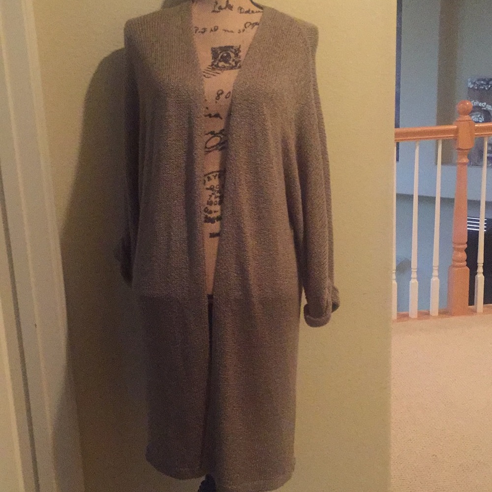 Dark Green knitted long Cardigan